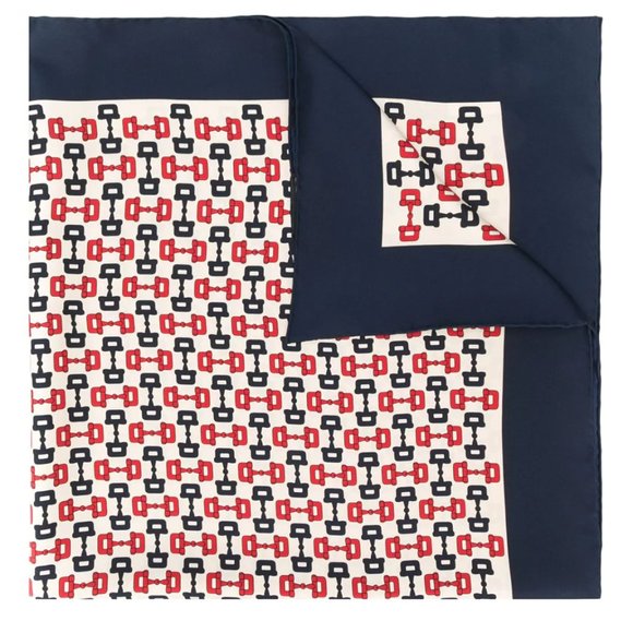 Gucci Horse-bit Silk Scarf in Ivory NEW W TAG - Picture 1 of 10